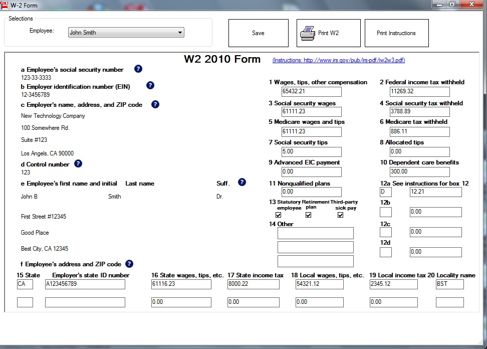 w2 software form